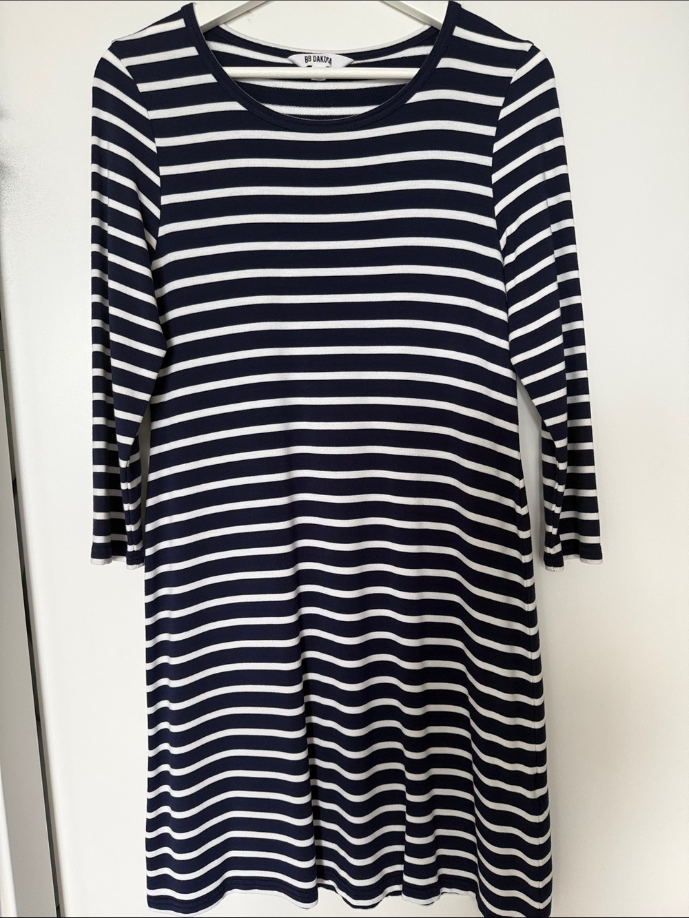 BB Dakota - Navy and White Striped Women’s Dress - Size S